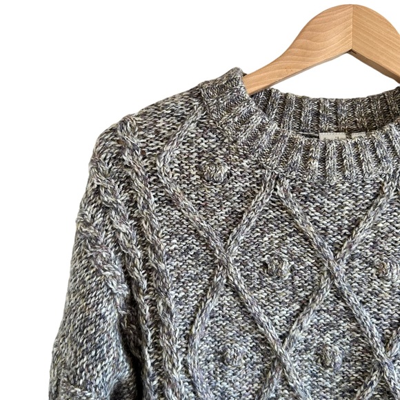 Simon's Cable Knit Medium Tweed Crewneck Sweater - Picture 2 of 8